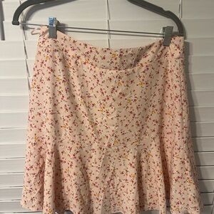 Francesca's Collections Floral Mini Skirt in Pink